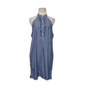 Niki Lotan blue white stripe sleeveless dress  size Large
